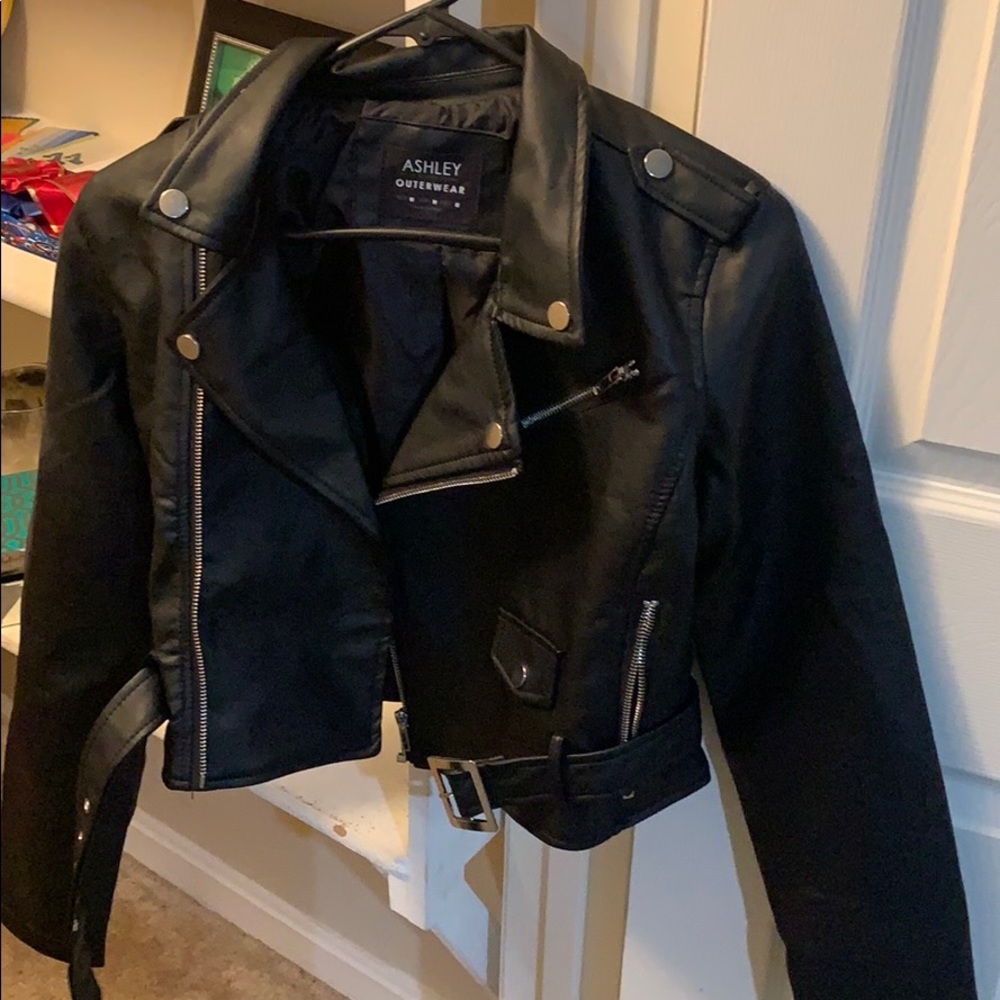 Black leather jacket